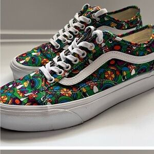 Vans Mushroom Floral print sneakers old skool tapered. Women size 9,  Men 7.5